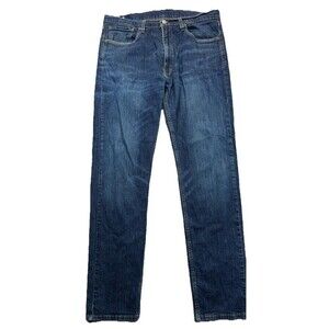 Levi's 505 Jeans Men's 36x34 Regular Fit Dark Blue Denim Straight Stretch